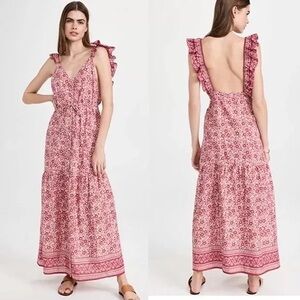 Faherty Hyland Pink Floral Maxi Dress